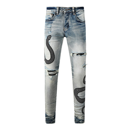 Street Fashion Wash Distressed Skinny Jeans — view 4