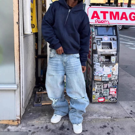 High-street American-style Ripped Jeans For Men — view 1