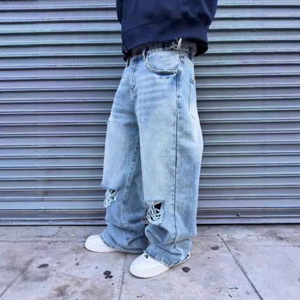 High-street American-style Ripped Jeans For Men — view 3