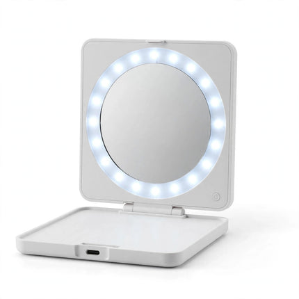 LED Folding Makeup Mirror — White