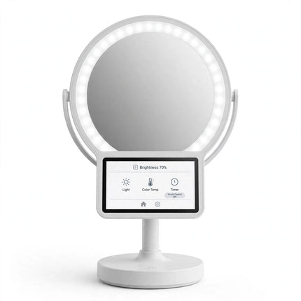 Touch Screen Makeup Mirror — White