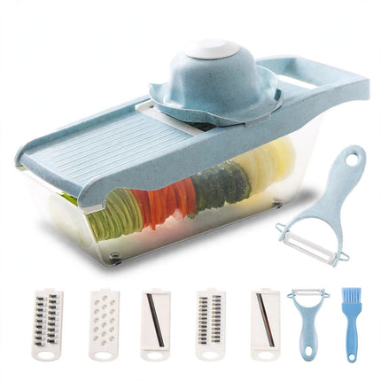 8-in-1 Mandoline Vegetable Slicer Set — Blue