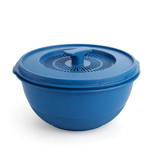 Salad Cutter Bowl with Lid — Blue