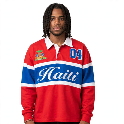 Mens Retro Embroidered Long-Sleeve T-Shirt