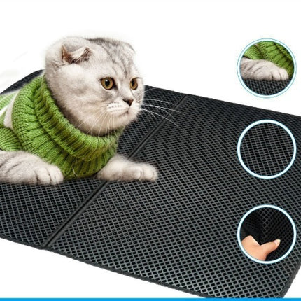 Waterproof Pet Cat Litter Mat EVA Double Layer Cat Litter Trapping Pet Litter Cat Mat Clean Pad Products For Cats Accessories — view 6