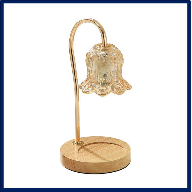 Lily Of The Valley Aromatherapy Wax Melter Solid Wood Candle Warmer Bedroom Ambiance Table Lamp — view 2