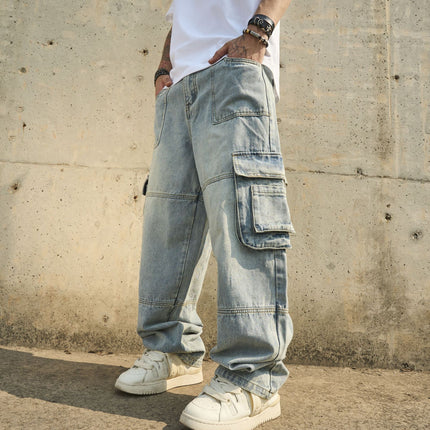 American-style Loose-fit Fashionable Casual Mens Jeans — view 5