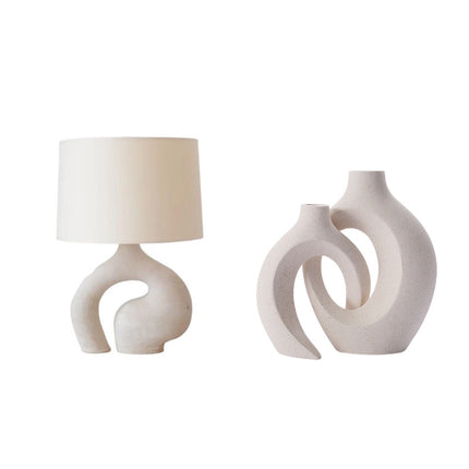 Modern Minimalist Creative Living Room Table Lamp Nordic Fabric — Table lamp and vase