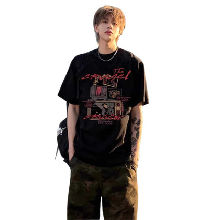 American Retro Short Sleeve T-shirt Men — view 2