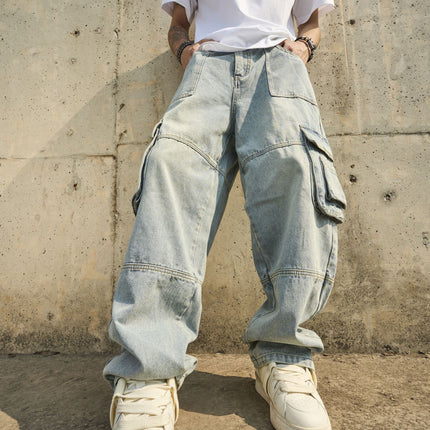 American-style Loose-fit Fashionable Casual Mens Jeans — view 6
