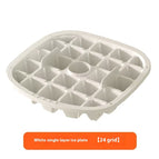 24 Grid Ice Plate Milky White
