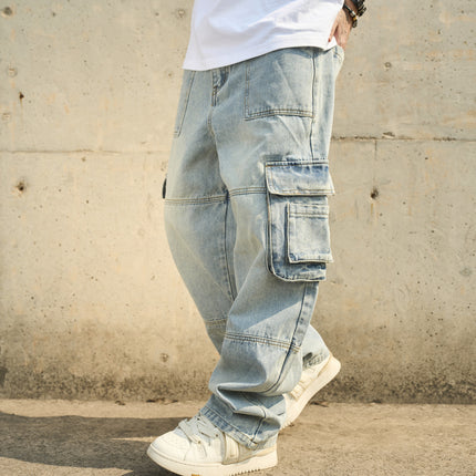 American-style Loose-fit Fashionable Casual Mens Jeans — view 1