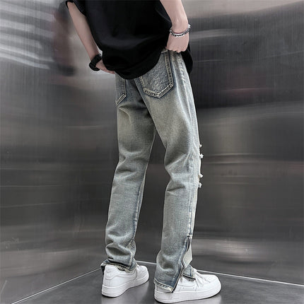 Mens Spring Summer Loose-Fit Denim Jeans — view 4