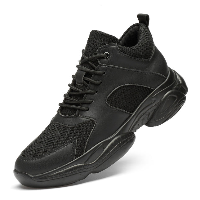 Mens Stylish Sporty Height-increasing Shoes — Black 10CM