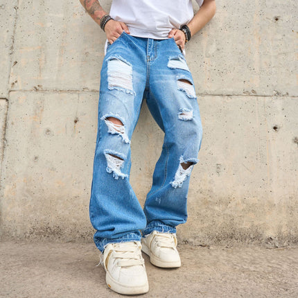 Loose-fit Stylish Versatile Casual Mens Jeans — view 1