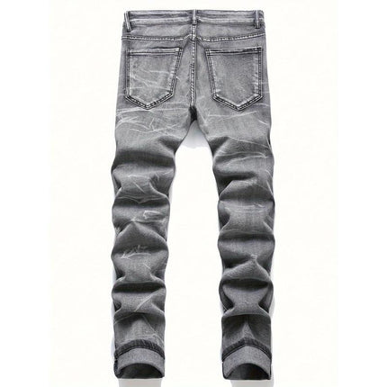 Men's Fashionable Gray Stretch Denim Jeans — view 4
