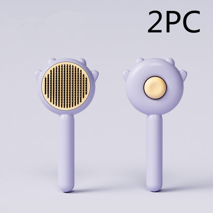 Cat Comb Massage Pet Magic Combs Hair Removal Cat And Dog Brush Pets Grooming Cleaning Supplies Scratcher — Purple 2PC