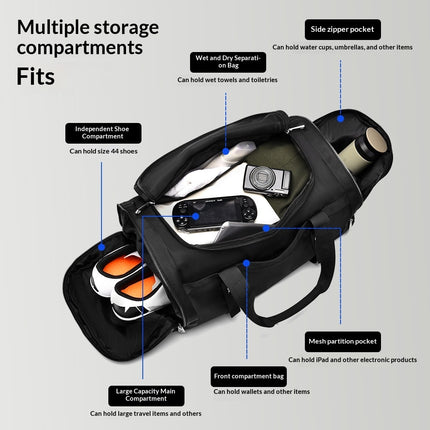 Outdoor Leisure Luggage With A Separate Shoe Compartment Multi-functional Travel Bag — view 4
