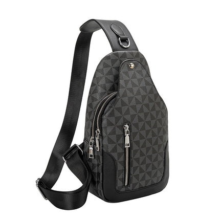 Men's Crossbody Retro Portable Chest Bag — Black
