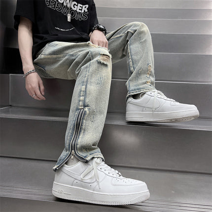 Mens Spring Summer Loose-Fit Denim Jeans — view 5