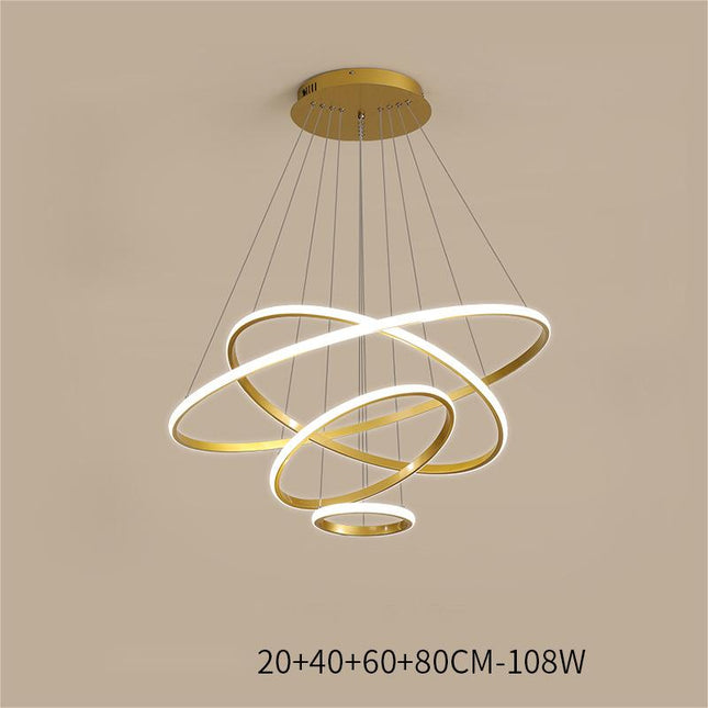 Living Room Chandelier Dining Room Lamp Intelligent Simple Household Chandelier — Gold 108W 20x40x60x80CM