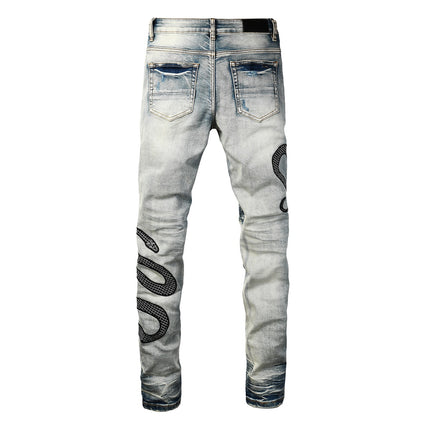 Street Fashion Wash Distressed Skinny Jeans — view 6
