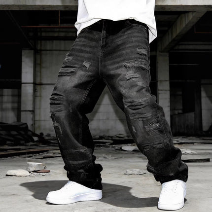 Retro Casual Personalized Patchwork jeans for men — view 3