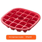 24 Grid Ice Plate Rose Red