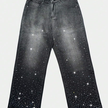 Men's American-style Studded Straight-leg Jeans — view 3