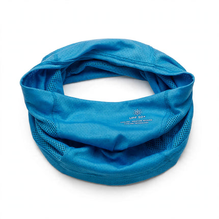 Summer Cooling UV Protection Neck Gaiter For Sports — Reef Blue