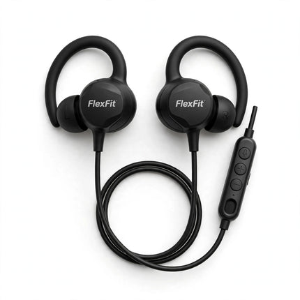 FlexFit Sports Earphones with Mic — Black