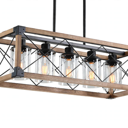 5-Light Chandelier With Lampshades For Dining Room — view 1