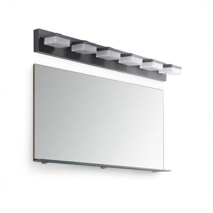 Modern 6 Lights Black LED Makeup Mirror — view 1
