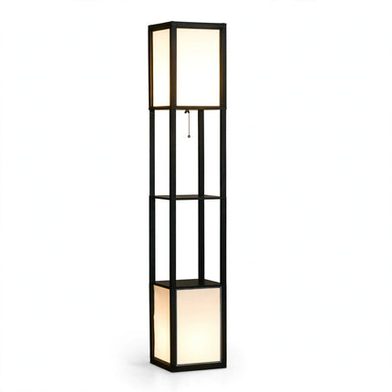 Modern Shelf Floor Lamp with Dual Ambient Light - White Background