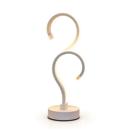 Creative Double Question Mark Elegant White Desktop Lamp, USB Power Supply - Three Color Lighting, Suitable For Bedroom - White Background