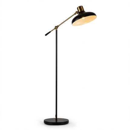 Adjustable Floor Lamps for Living Room, Standing Lamp for Bedroom with Balance Arm, Tall Black and Gold Lamp