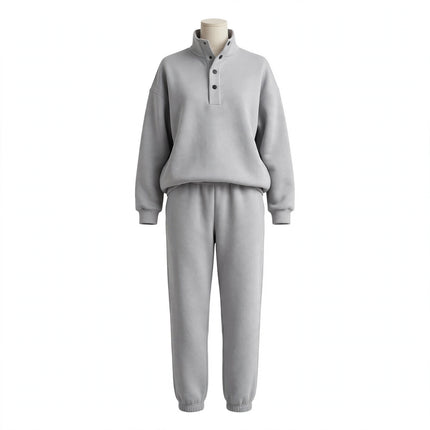 Oversized Solid Casual Pullovers Long Pant Set Warm Hoodie New Tracksuit Suit Fashion Pant Sets Sets For Women 2 Pieces — view 1