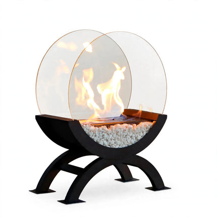 Indoor Small Desktop Alcohol Fireplace Lamp Home Heating - White Background