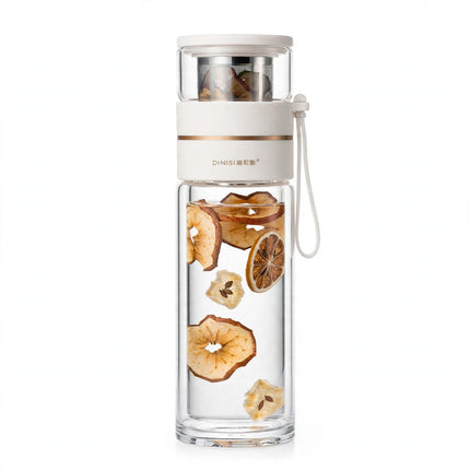Glass Water Bottle With Tea Infuser Filter Tea Separation Double Wall Glass Bottle Leakproof Water Bottle — view 1