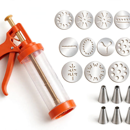 Cookie Press Set For Manual,13 Stainless Steel Discs And 8 Icing Tips — view 1