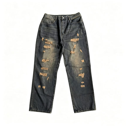 Mens Distressed Baggy Casual Pants With Rips — view 3