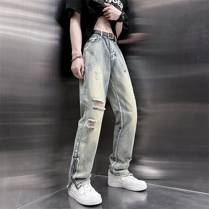 Mens Spring Summer Loose-Fit Denim Jeans — view 6