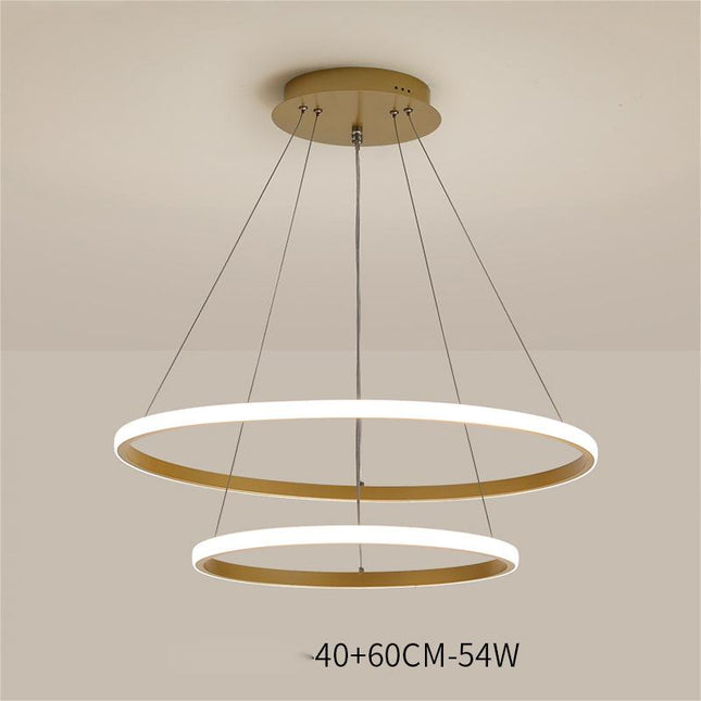 Living Room Chandelier Dining Room Lamp Intelligent Simple Household Chandelier — Gold 54W 40x60CM