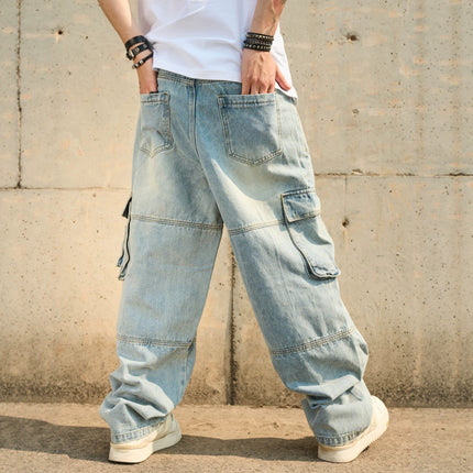 American-style Loose-fit Fashionable Casual Mens Jeans — view 3