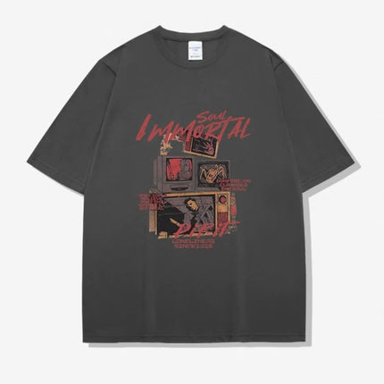 American Retro Short Sleeve T-shirt Men — Dark Gray