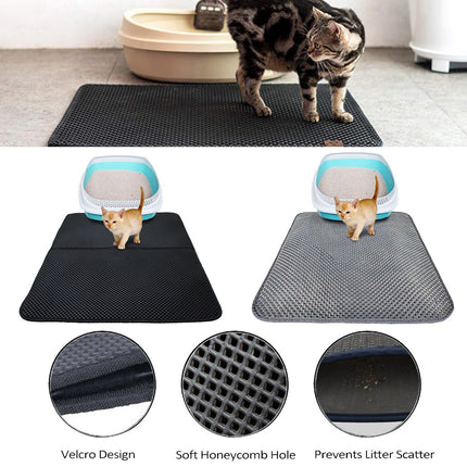 Waterproof Pet Cat Litter Mat EVA Double Layer Cat Litter Trapping Pet Litter Cat Mat Clean Pad Products For Cats Accessories — view 1