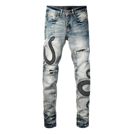 Street Fashion Wash Distressed Skinny Jeans — view 2