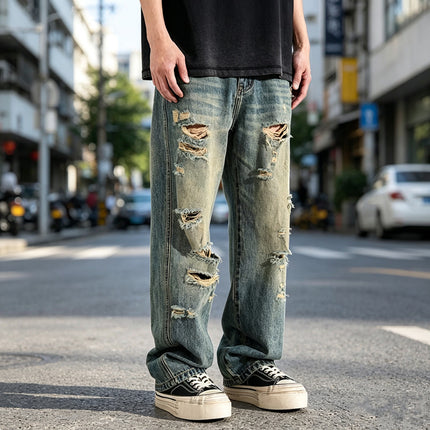 Mens Distressed Baggy Casual Pants With Rips — view 5