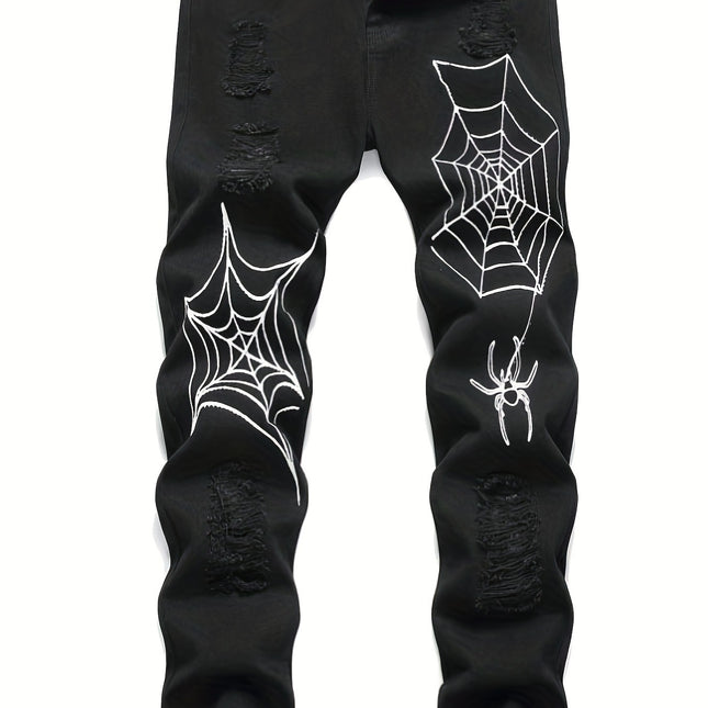 High Street Vibe Style Wide Leg Pants American Spider — Black