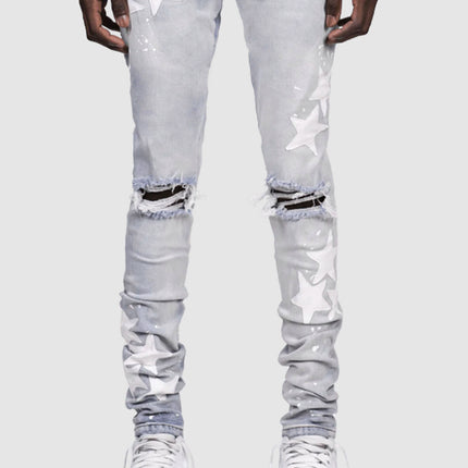 Men's Slim Stretch XINGX Fashion Jeans — Light Blue